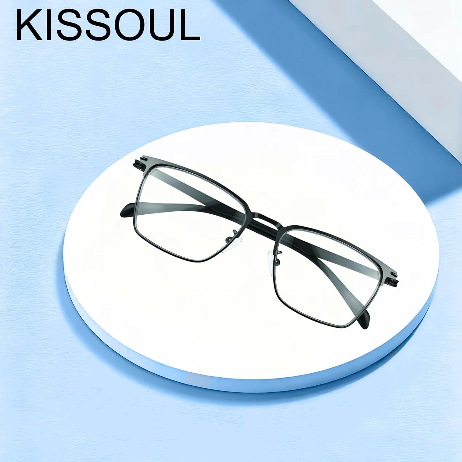 Photochromic Progressive Multifocus Reading Glasses Metal Lightweight Blue Light Blocking Glasses for Daily Wear
