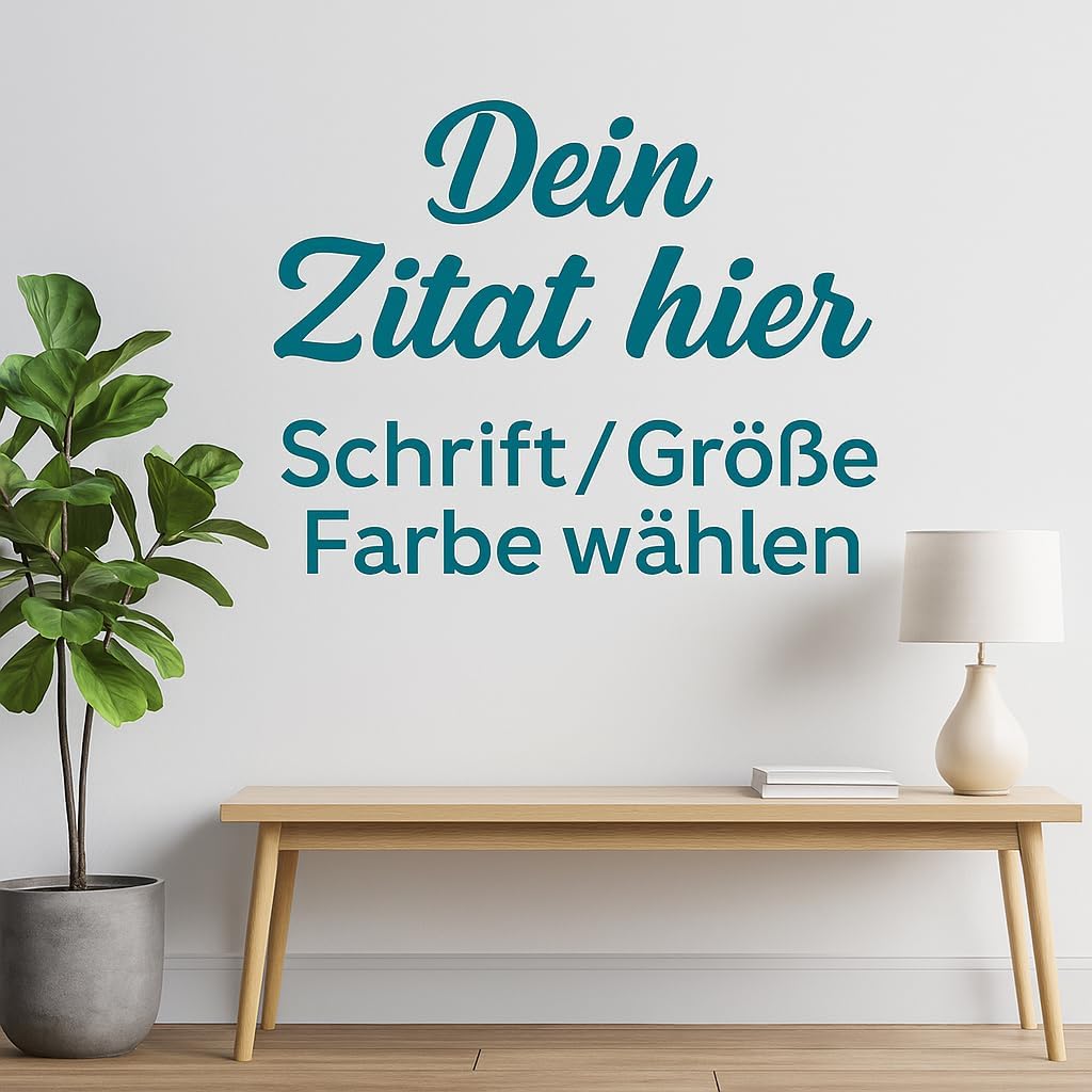 Wandtattoo Wunschtext – Individueller Sprüche Aufkleber für Wand, Glas, Schaufenster – Vinyl Beschriftung bis 5 Zeilen – Dekoration personalisiert