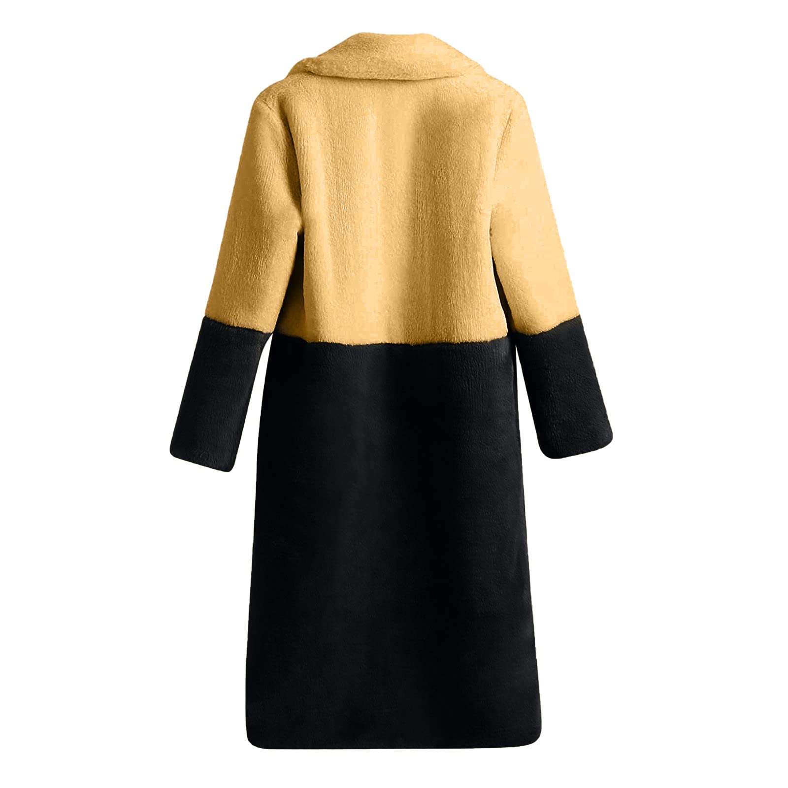 Manteau en fourrure synthétique pour femme - Élégant - Couleur unie - Manteau d'hiver moelleux - Veste d'hiver longue en fourrure synthétique - Veste de transition - Grandes tailles - Veste en