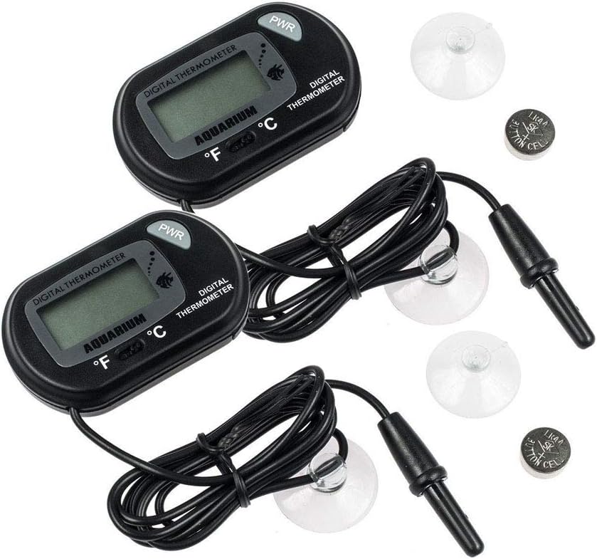 INRIGOROUS Aquarium Thermometers, 2 Pack Digital LCD Water Thermometer