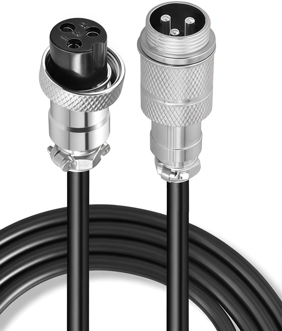 GX16 3 Pin Aviation Connector Cable, 9.84FT Male to Female Extension Cord with Panel Mount, Circular Metal Plug Wire for Industrial Equipment and DIY Projects