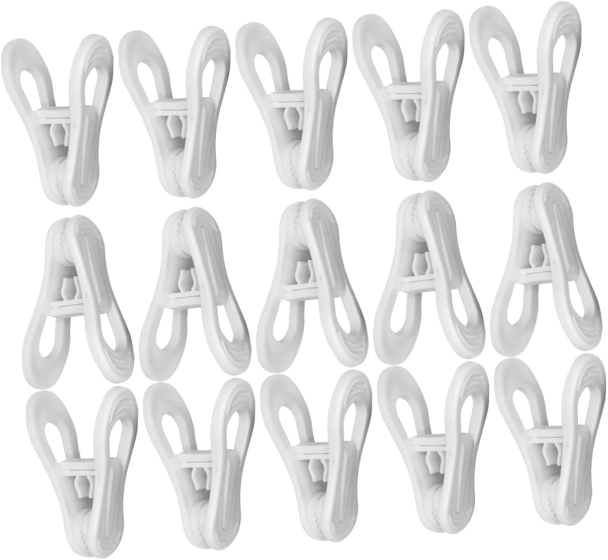 25 Pcs Plastic Clothes Clips Windproof Clothespins with Non Slip Teeth for Clothesline Drying Lightweight Plastic Towel Clips for Laundry and Blanket Hanging White