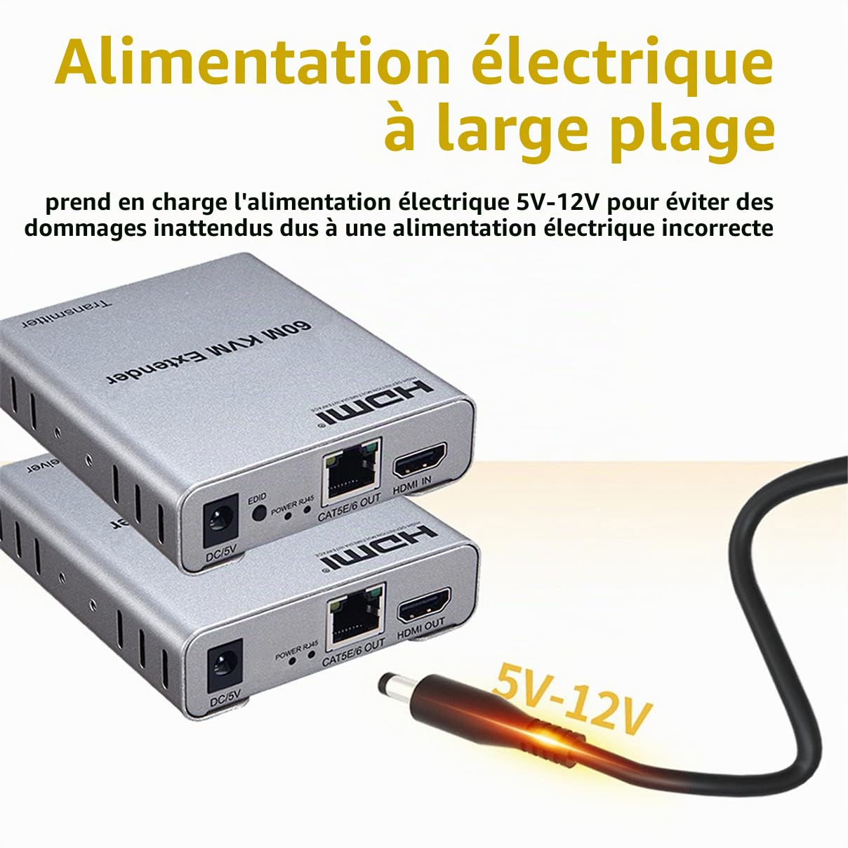 Swallows Extender HDMI KVM USB 60M avec audio 1080P R/L CAT5E Cat6 RJ45 Câble Ethernet émetteur récepteur convertisseur audio vidéo PC portable à moniteur TV