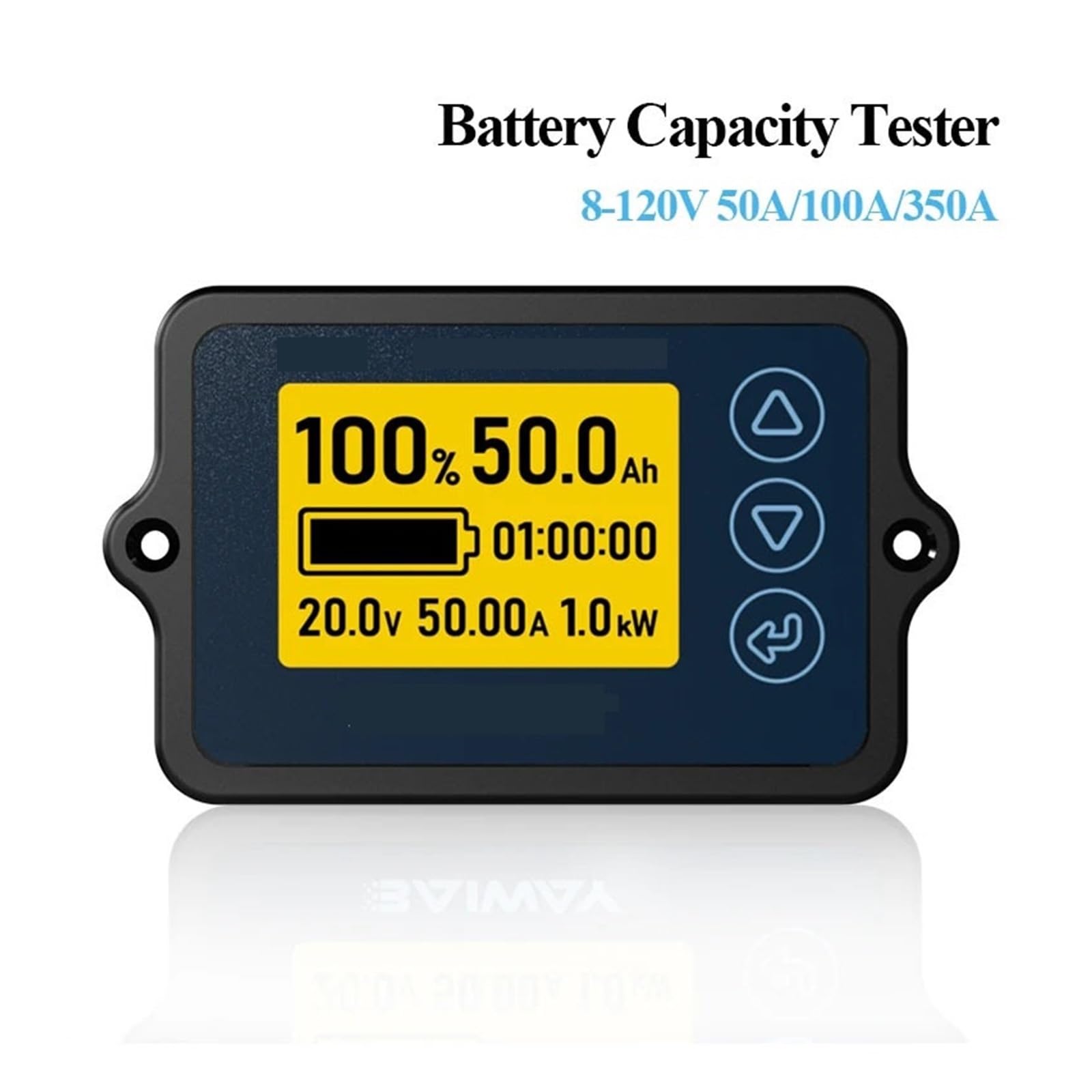 Tester Baterii Miernik kulombów 8-120V 50A/100A/350A precyzyjny Tester pojemności akumulatora do e-bike/balans samochodowy/maszyna do czyszczenia(350A(0-500A))
