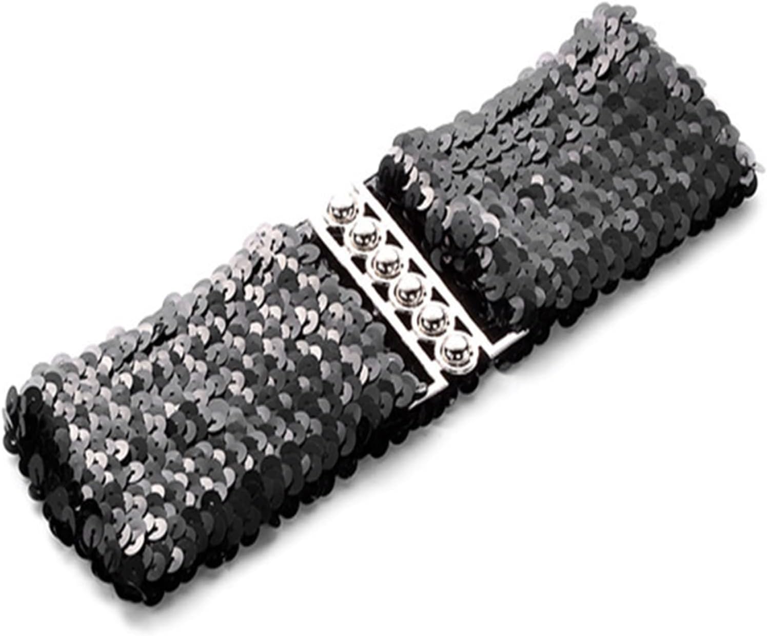 appuivbt Elastic Belt Woman Cowgirls Glitter Sequins Waist Belts