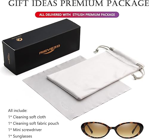 Miniatura 7 de AIEYEZO Lentes de sol ovalados retro para mujer, a la moda, con marco ovalado, lentes de sol de los años 90, estilo vintage