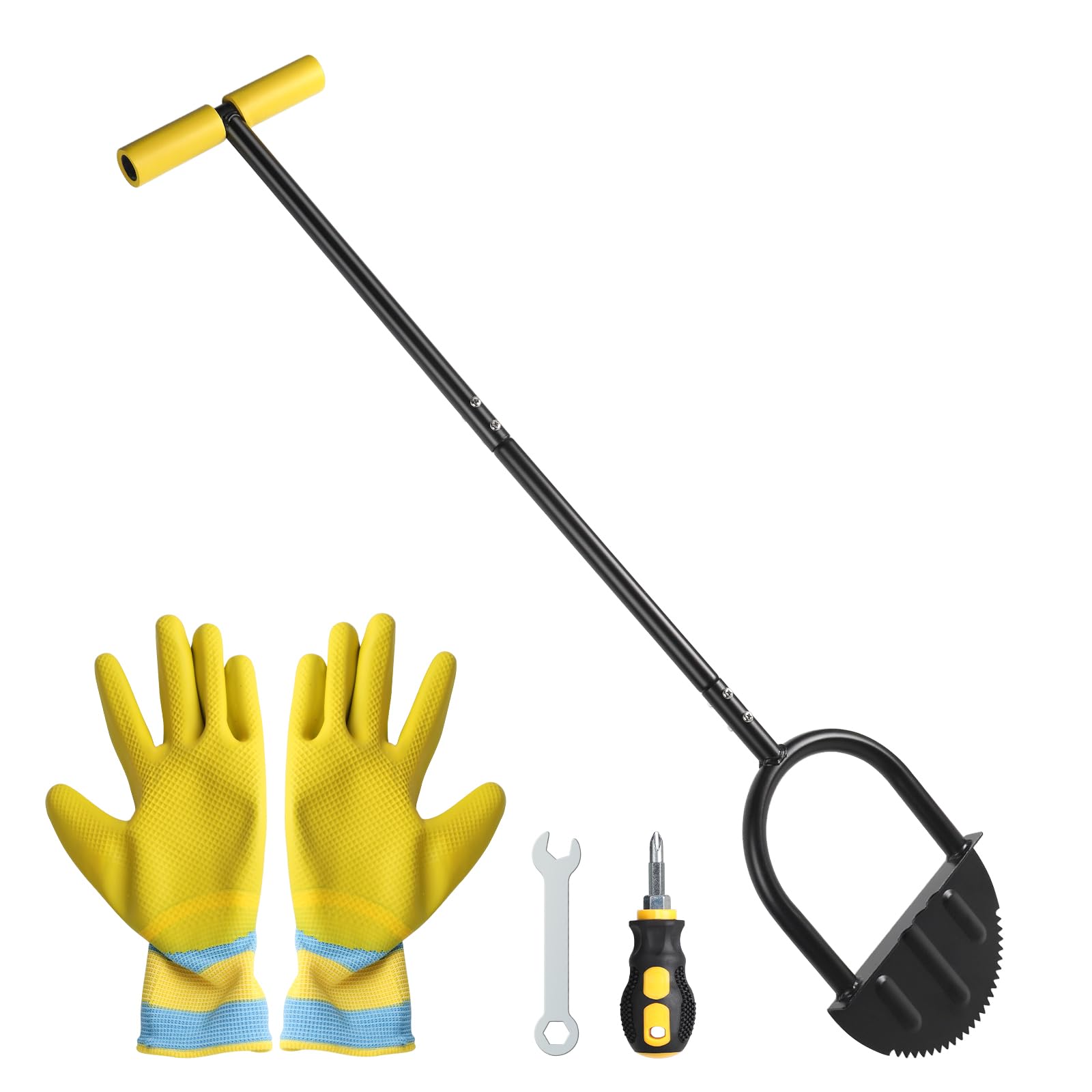 CPROSP Bordeadora de Césped Manual, Herramienta de Borde de Césped con Empuñadura en T 106cm, Bordeadora de Dientes de Sierra, Bordeadora Manual de Media Luna para Jardín, Parterres de Flores de Acera