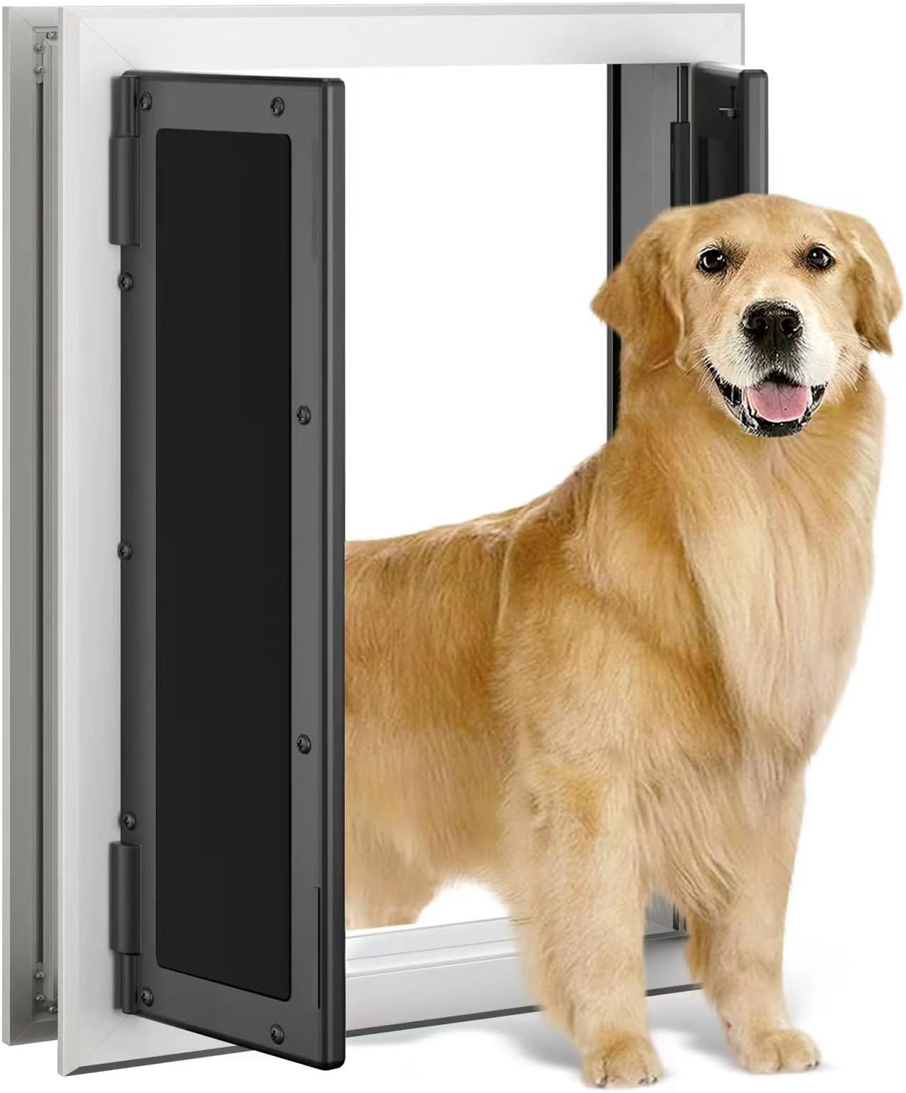 Dog Door, Doggy Door with Double Panels, Doggie Door with Automatic