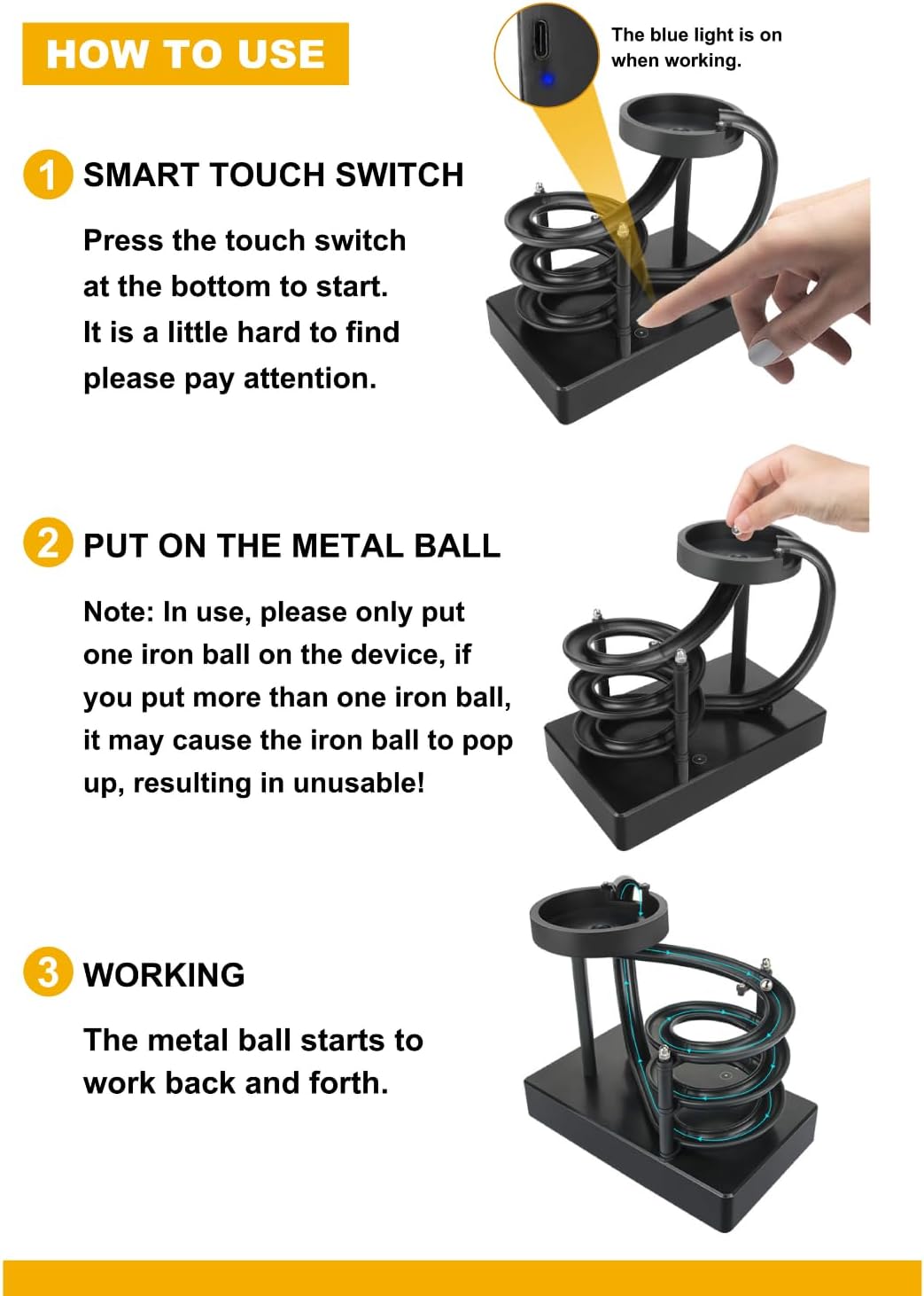 Perpetual Motion Machine – Kinetic Energy Desk Toy, Stress Relief Science Physics Gadget, Creative Gift for Friends and Family (Wood Grain)