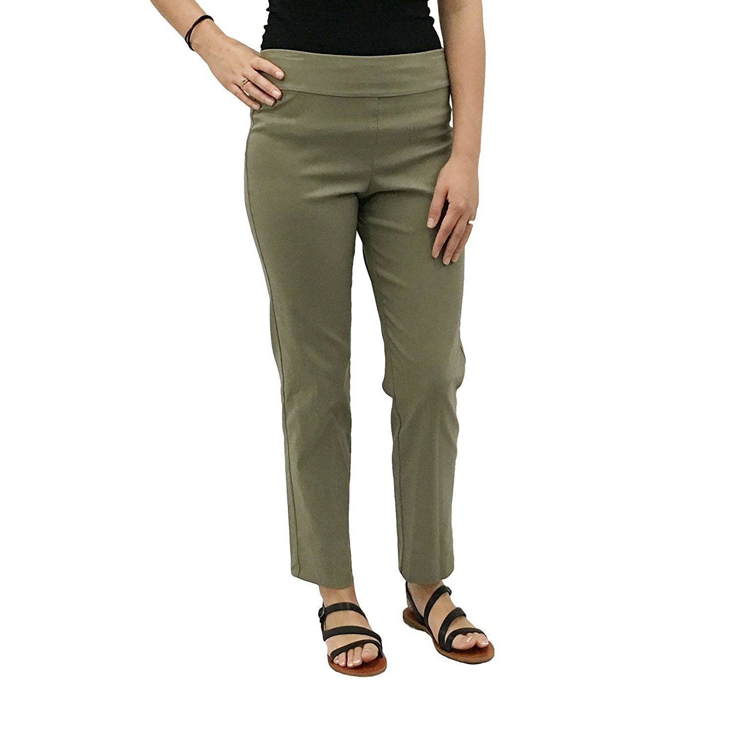 Krazy Larry Pull-On Ankle Pants Military 12 28