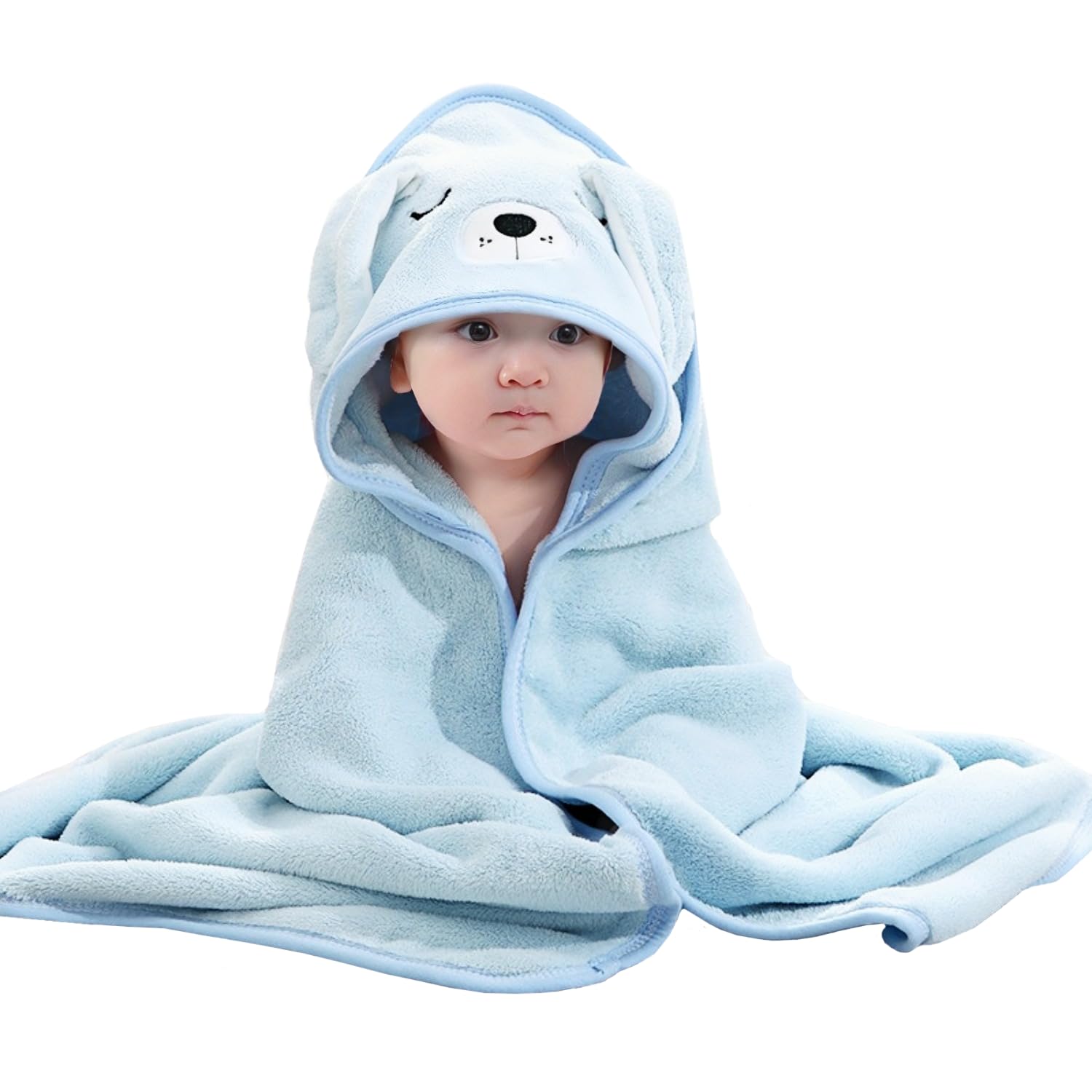 SEVDO 31 * 31 in Baby Bath Towels with Hood,Hooded Towels for Toddlers 1-3, Toddler Girl Boy Robe,Baby Towel, Infant Kids Towels for Newborn Babies,