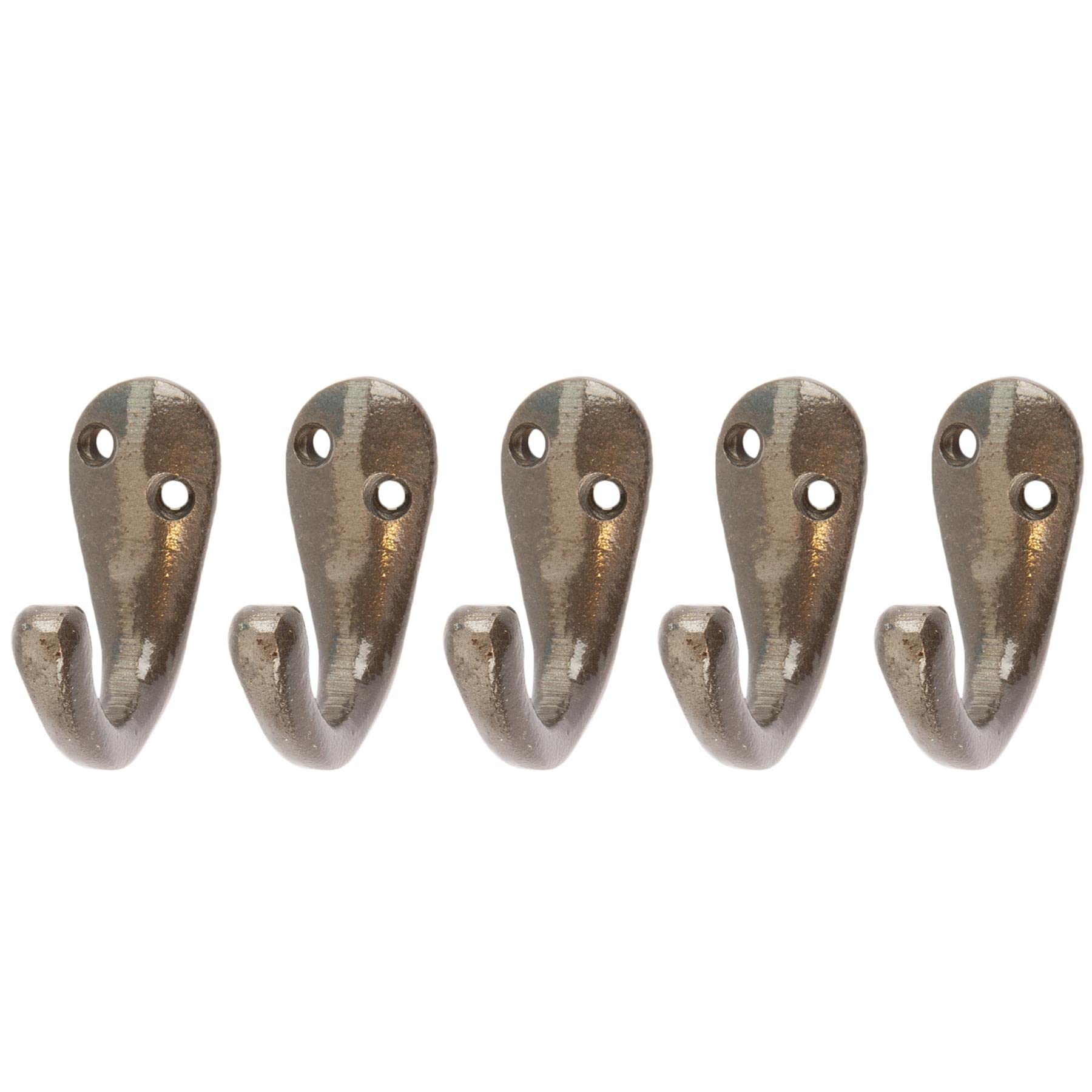Hammer and Tongs - Single Robe Hook - W20mm x H45mm - Raw - Pack of 5