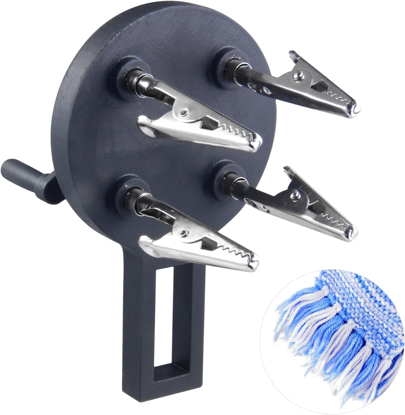 Fringe Twister Tool for Efficient Twisting,Versatile Yarn Twisting Tool with Stainless Steel Clips & Table Clamp,Ideal for Yarn Weaving, Tassel & Rope Creation, Easy-to-Use Weaving Accessory