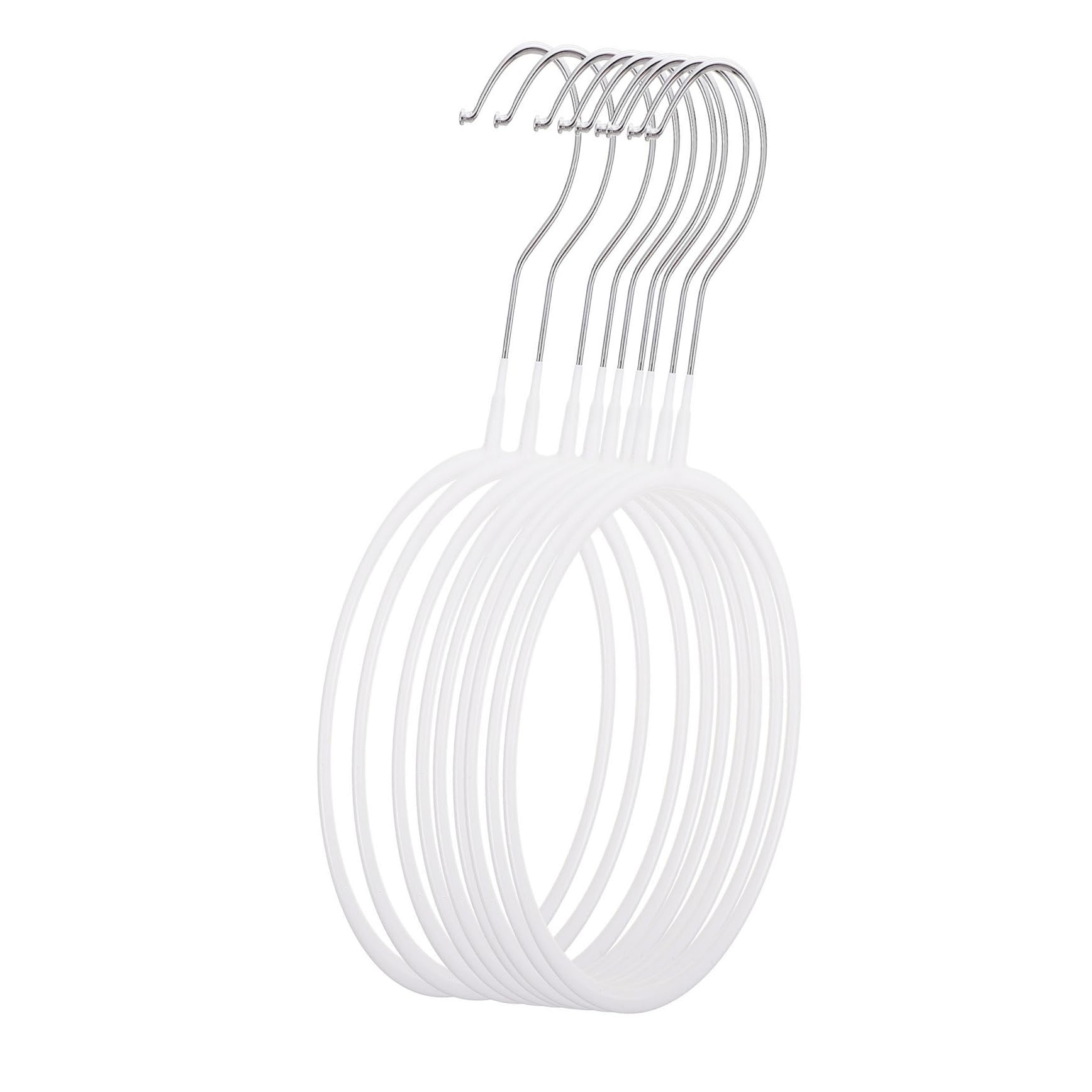 Schalhalter für Kleiderschrank 8 Stück aus Eisen und PVC Weiß