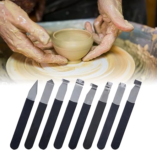 Miniatura 8 de JOJOCY Juego de 8 herramientas de escultura de arcilla, herramientas de tallado de escultura de arcilla de cerámica, cuchillo de recorte, arcilla de