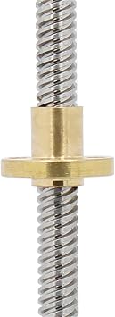 Geeyu T8 Lead Screw Trapezoidal Rod Lead 2mm 8mm Length 100/200/400/500/600/800/1000/1200mm with Copper Nuts CNC 3D Printer Color Pitch 2mm Lead 8mm, Guide Length 1000mm