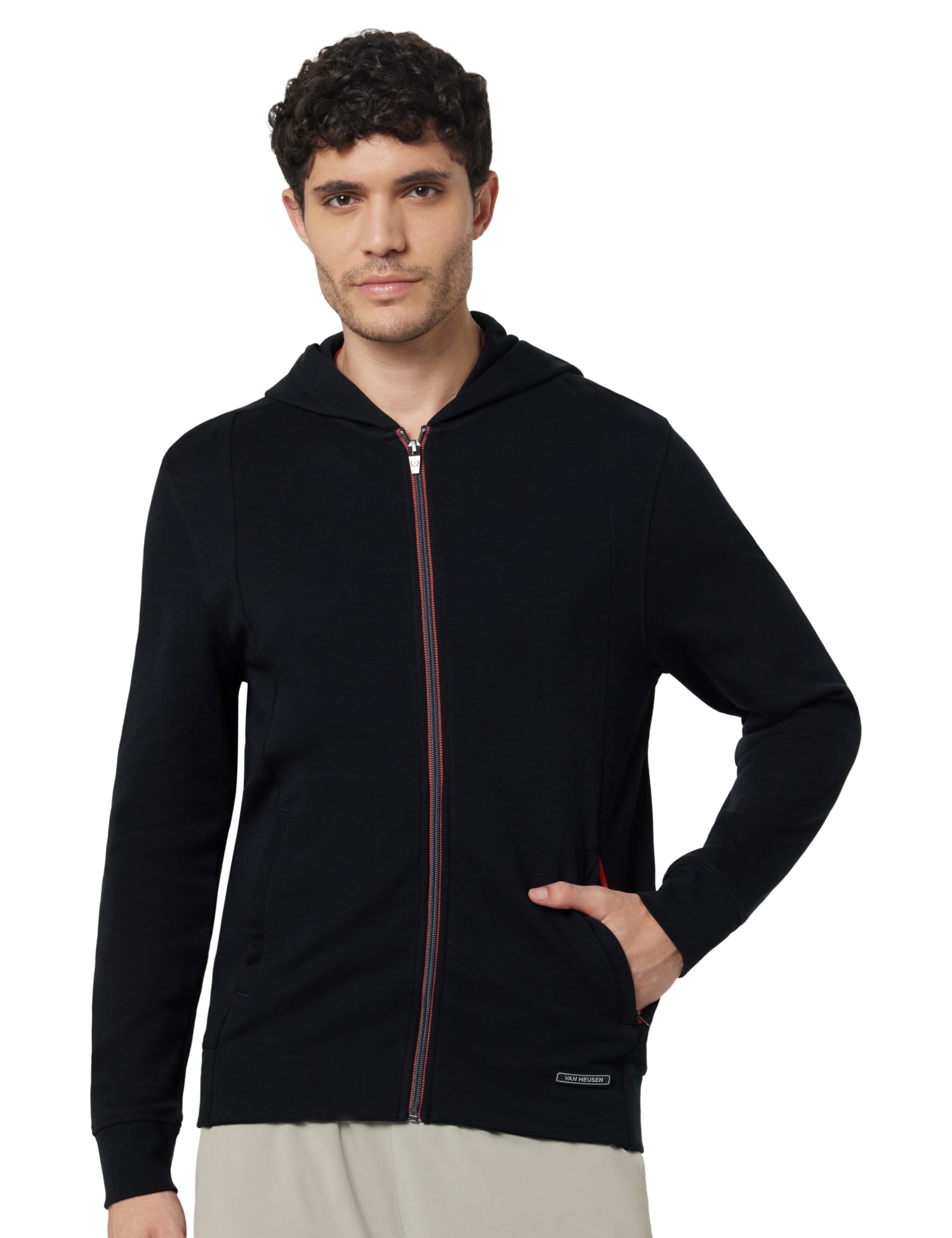 van heusen Cotton Blend Men Sport Media Pocket Hooded Neck Hoodie - Ultra Soft, Breathable-picture-16
