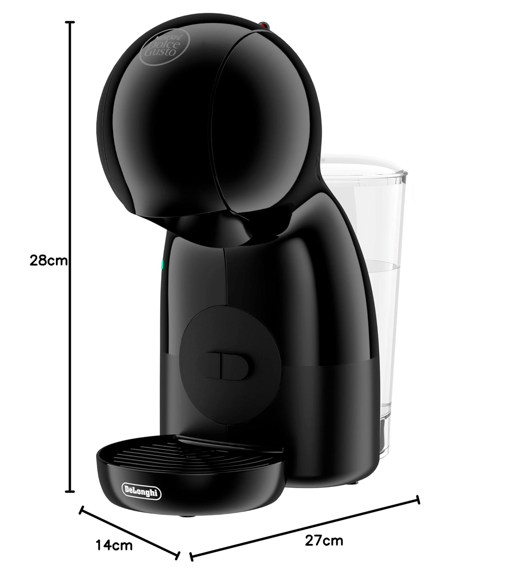 De'Longhi Nescafé Dolce Gusto Piccolo XS Macchina per Caffè Espresso a Capsule, Manuale, Alta Pressione 15 Bar, Compatta, Nero