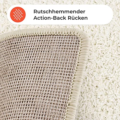 casa pura Shaggy-Teppich Barcelona (Creme, 200 x 150 cm) – Ansicht 5