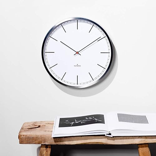 Miniatura 5 de Huygens Amsterdam One - Reloj de pared silencioso  Índice  13.8 in  Diseño atemporal para sala de estar, baño o cocina  Acero inoxidable  Movimiento