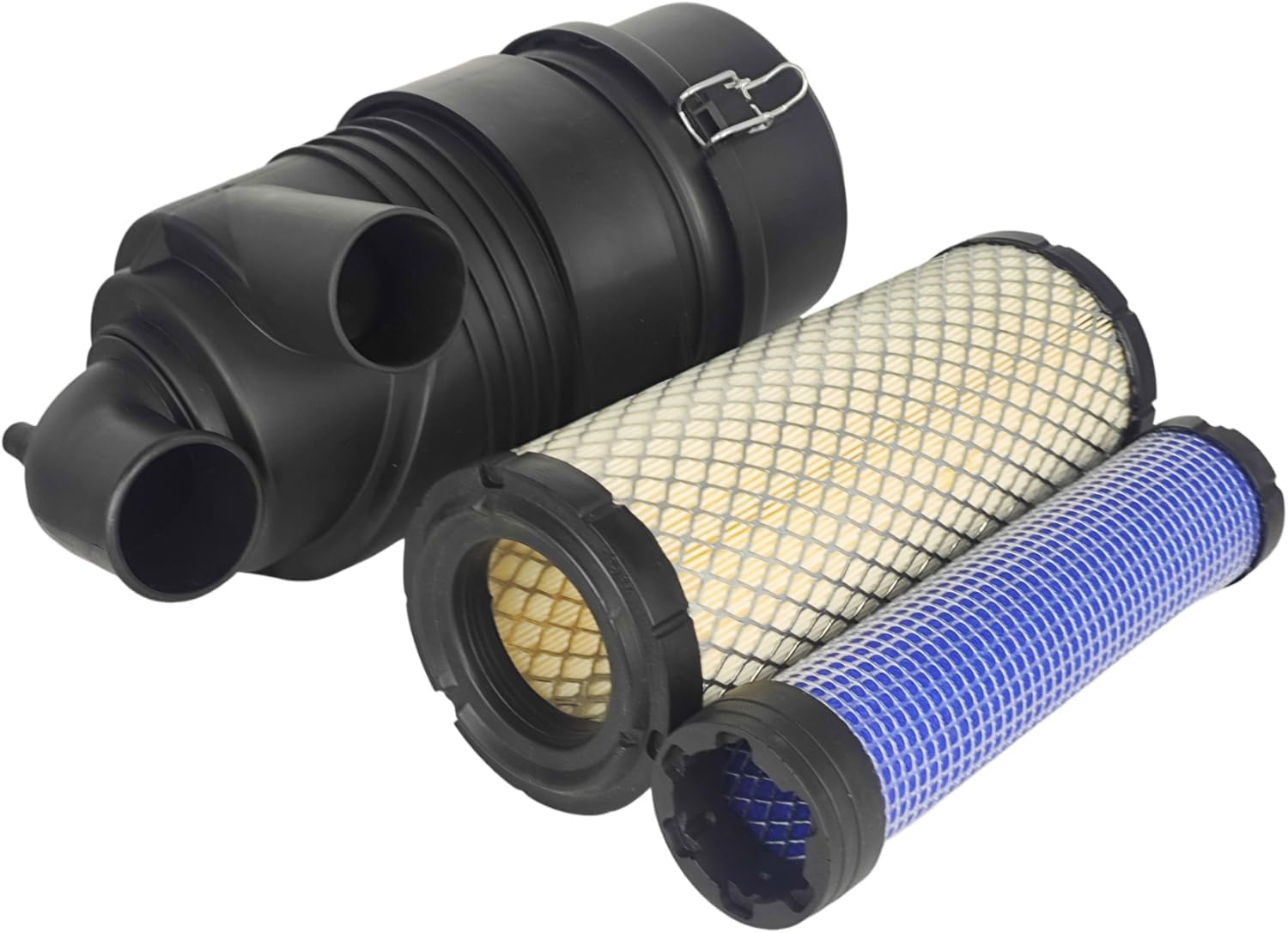 XYZIL Air Cleaner Filter Housing Assy 6670851 6672467 6672468 Compatible with Bobcat Compact Excavator 325 328 329 425 428 Skid Steer Loader 463 553 S70 Engine Intake Duct Box Outer Inner Air Filter