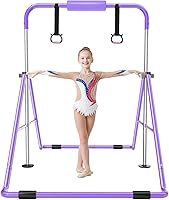 Vista 14 de Safly Fun Foldable Gymnastics Bar for Kids, Adjustable 35"-51", Sturdy 145 lbs Capacity, Easy-to-Assemble, Gymnastics Equipment for Kids for