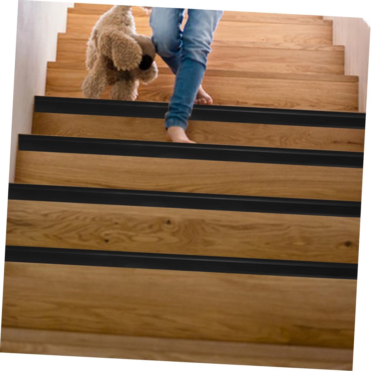 Black PVC Stair Edging Grip Tape 1 Roll for Outdoor Steps