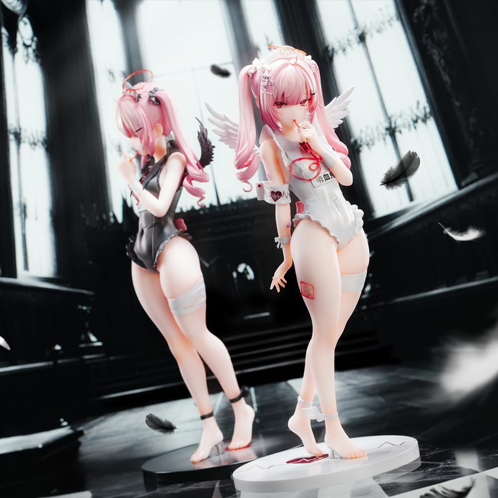 QAHEART Minarai Nurse Tsukiyomi Ai Figures Anime Girls Figure Original Painting Illustration Anime Figurine 25CM: Minarai Nurse Tsukiyomi Ai White 1pcs 25cm/9.84inch