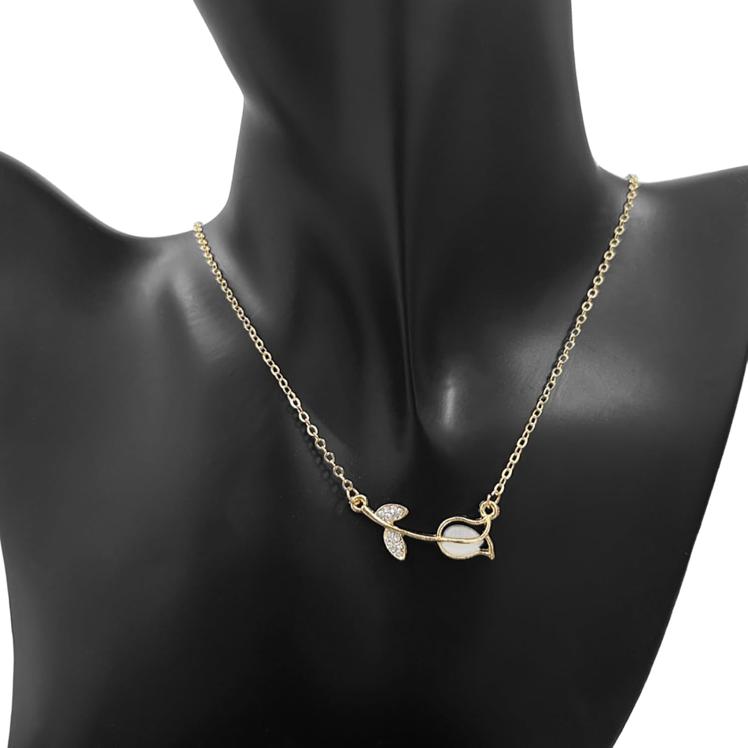 POYAMUSE Tulip Pendant Necklace for Women - Elegant Flower Necklace, Adjustable Chain - Flower Jewelry for Women, Romantic Gifts, Fashion Accessories - Image 4