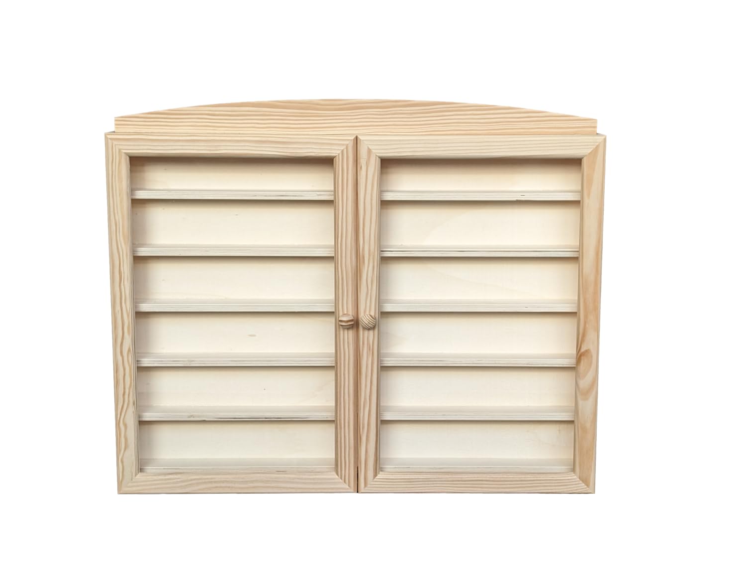GRECA Vitrina Expositora para Colecciones. En Madera de Pino Natural. Medidas (Ancho/Fondo/Alto): 64 * 6 * 52.5 cms.