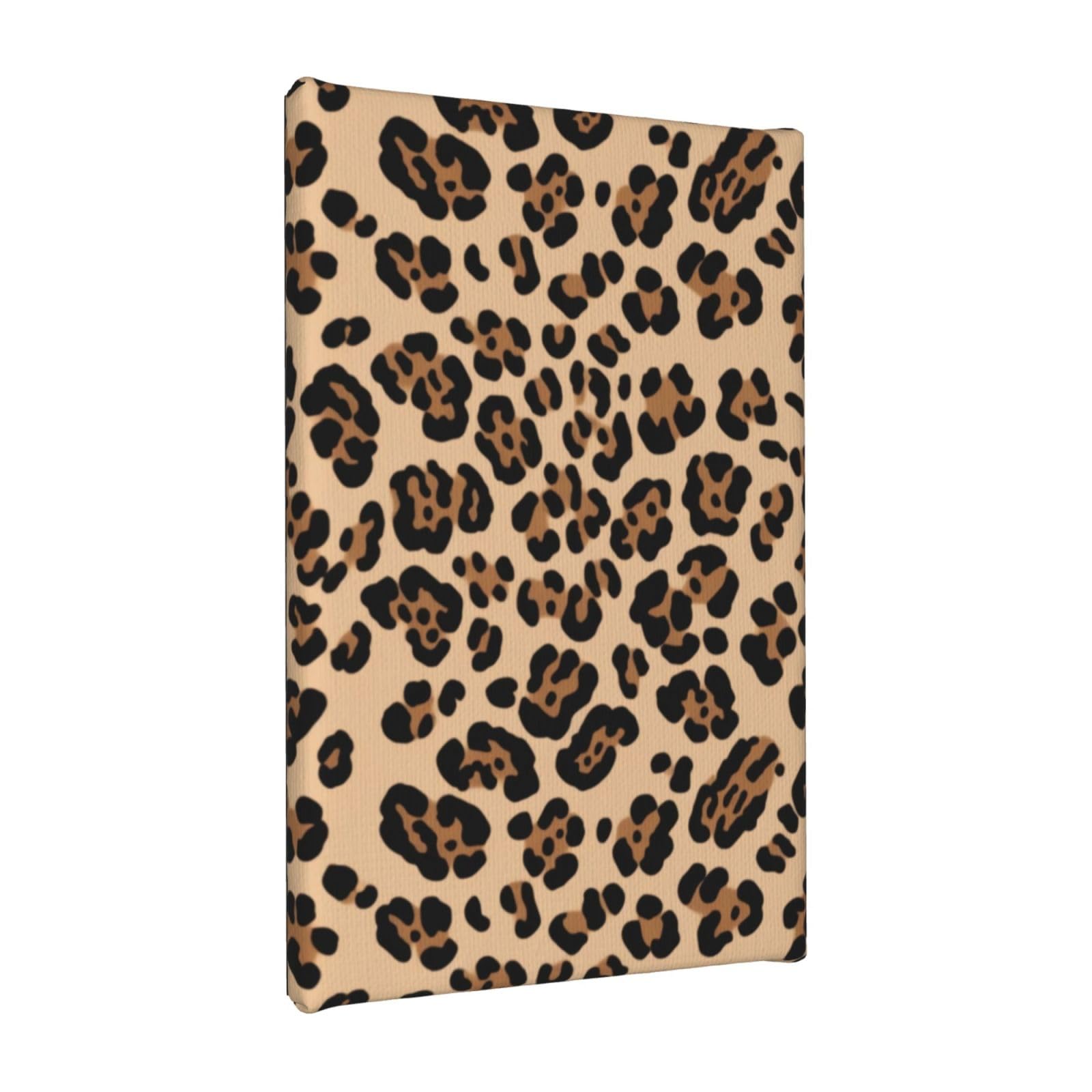 YKLJG Leopard Print Printed Wall Art Canvas Painting 20x30 CM Wooden Framed Picture Painting Artwork Prints for Bedroom Kitchen Home Office Decor