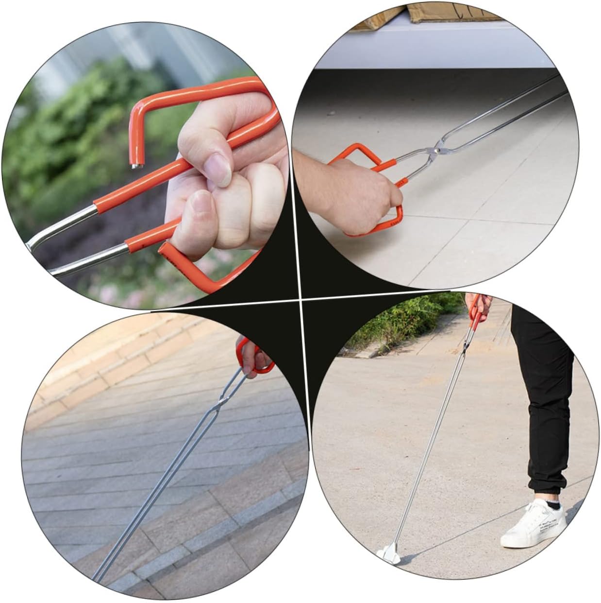 2pcs Garbage Pliers Litter Picker Comfortable Handle Stainless Steel Construction