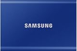 Samsung SSD Externe T7 2 To, Bleu, MU-PC2T0H/WW, Vitesse de lecture/écriture jusqu'à 1050 Mo/s, Sécurisation par mot de passe - 2