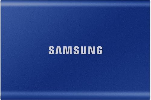 Samsung SSD Externe T7 2 To, Bleu, MU-PC2T0H/WW, Vitesse de lecture/écriture jusqu'à 1050 Mo/s, Sécurisation par mot de passe - 2