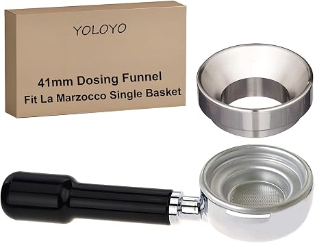 YOLOYO 41mm Dosing Funnel Special for La Marzocco 1 Cup 7g Single Basket and VST 7g Basket, Precisely Crafted Stainless Steel Espresso Dispensing Funnel