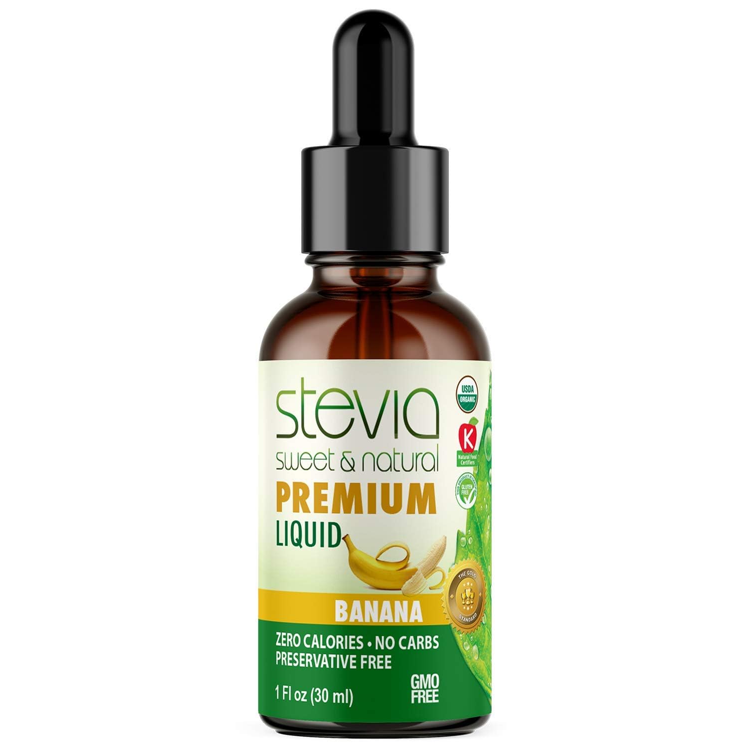 Stevia International Stevia Sweet & Natural Banana, 1 oz (30 ml) Liquid