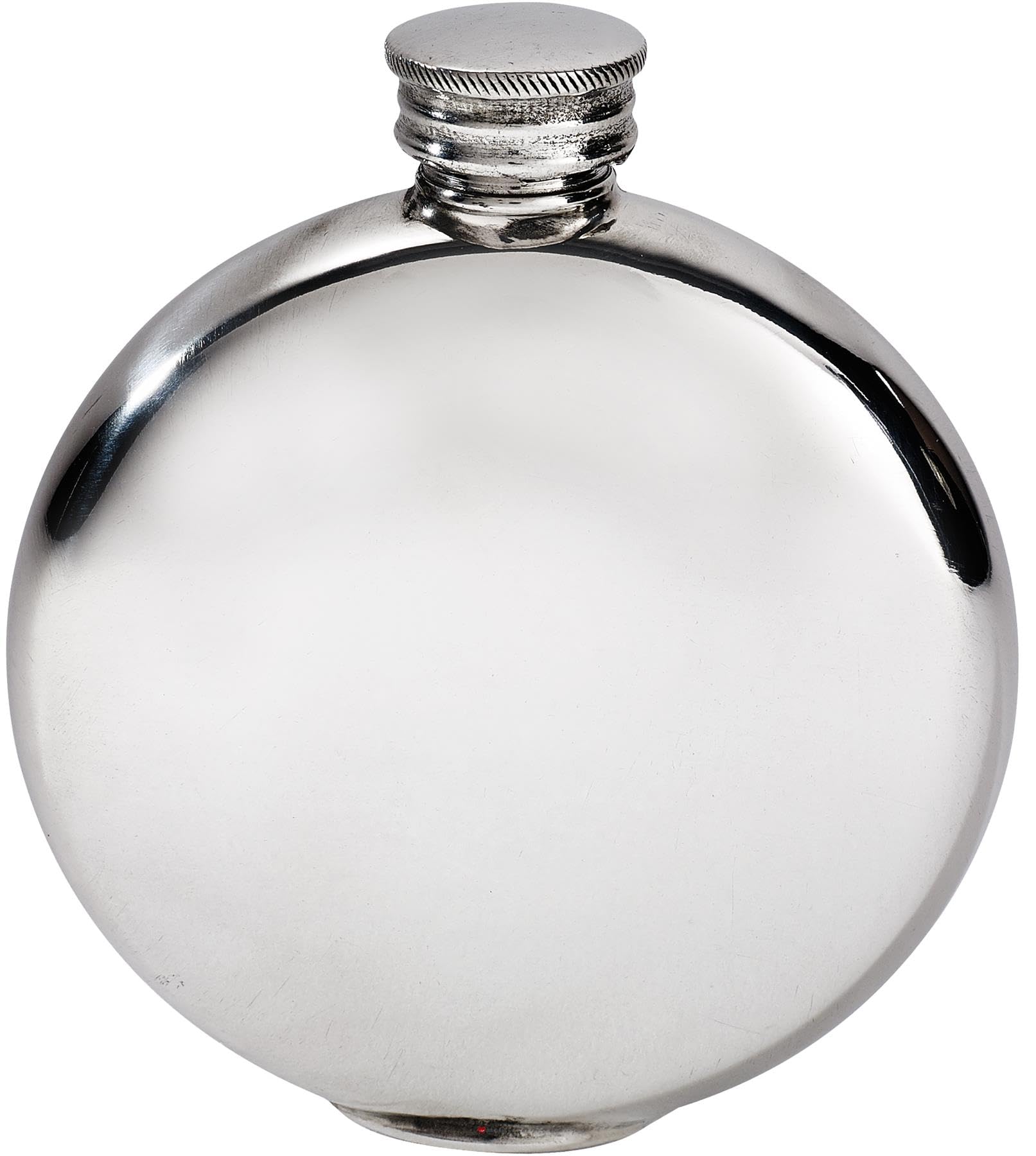 Flasque ronde en étain de poche avec finition polie brillante I LUV LTD