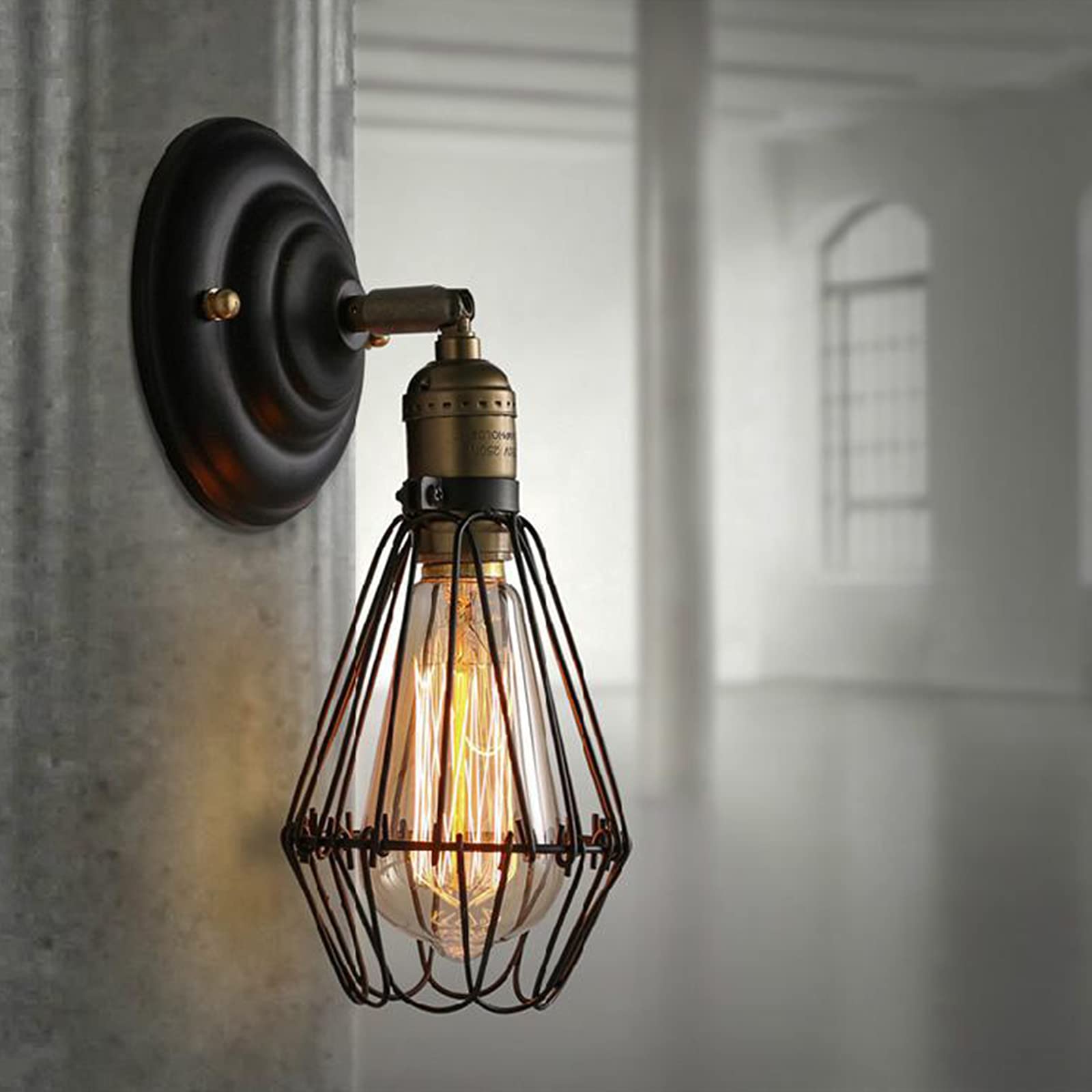 HELCEKOU Retro Nostalgic Aisle Light Staircase Creative Wall Lamp American Industrial Style Decorative Bar Wrought Iron Lamps