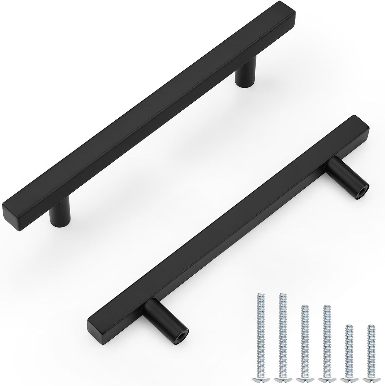 Probrico 30 Pack Square Brushed Nickel Kitchen Cabinet Handles, 3inch(76mm) Holes Spacing Dresser Drawer Pull Handles, Stainless Steel Kitchen Cabinet Pulls