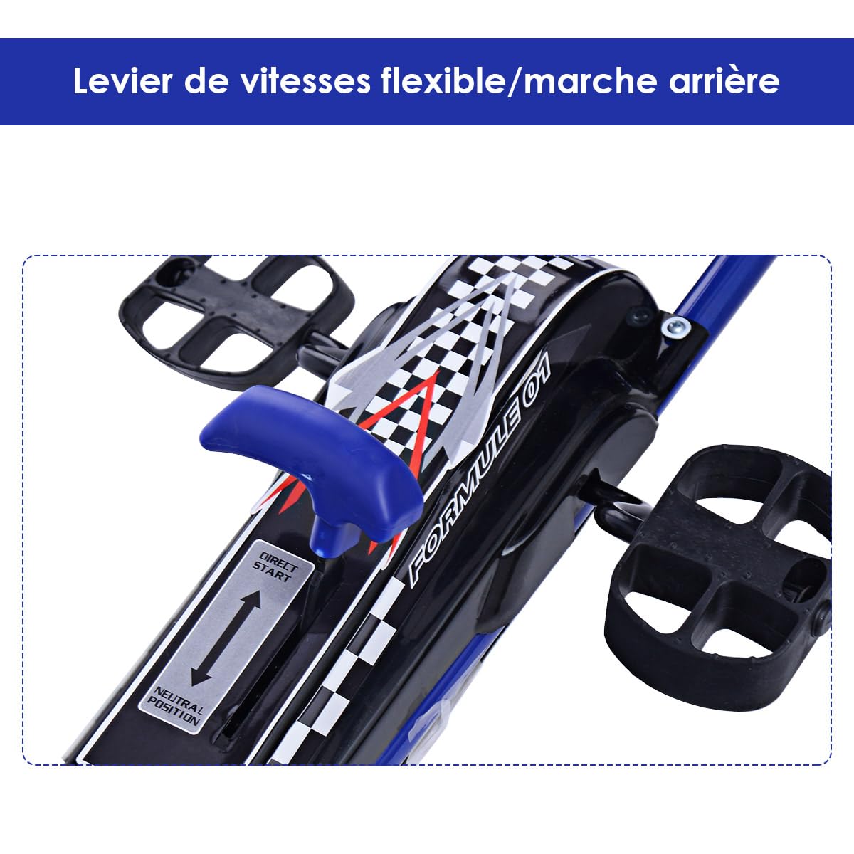 COSTWAY Kart à Pédale Enfant avec Siège Réglable & Freins à Main, Vélo d’Enfant avec 4 Roues en EVA, Charge 30kg pour Enfants de 3-8 Ans, 98x59x61 cm