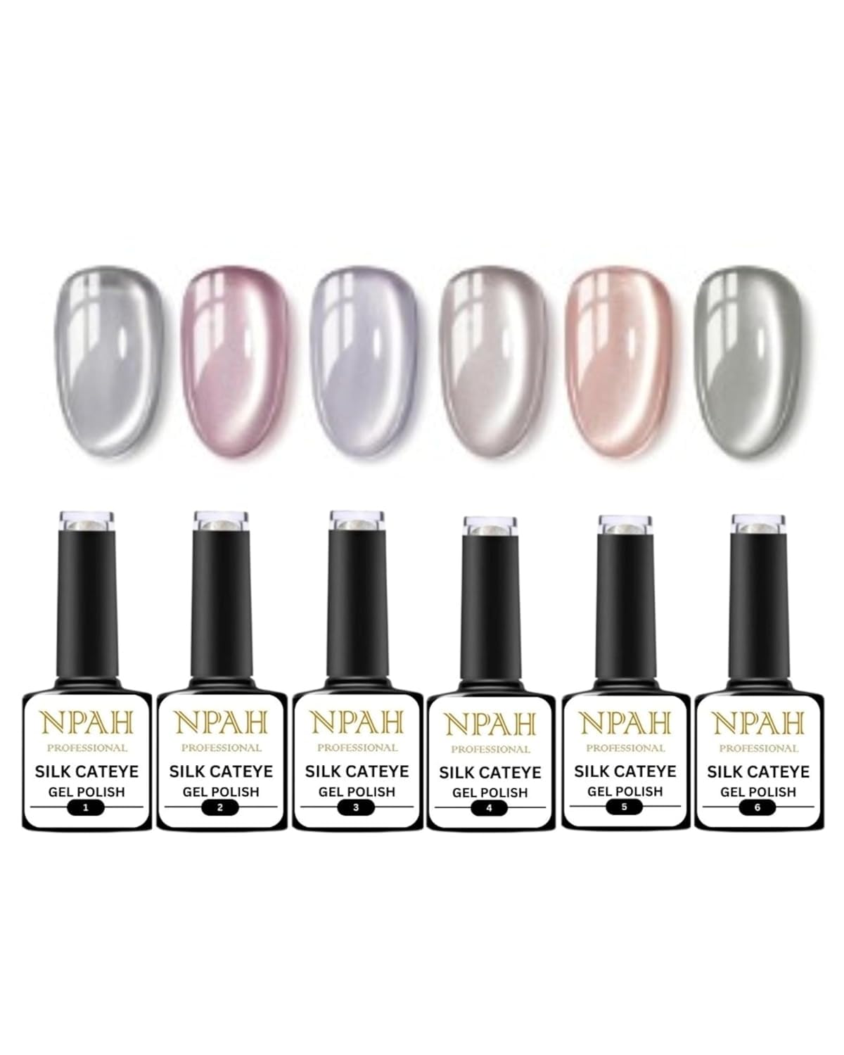 Cat Eye Gel Nail Polish Set | Bright Moonlight 01 Pink Brown Glitter Holographic Magnetic Gel Nail Polish | UV LED Soak-Off Gel for Salon Manicure & DIY Nail Art at Home-image-10