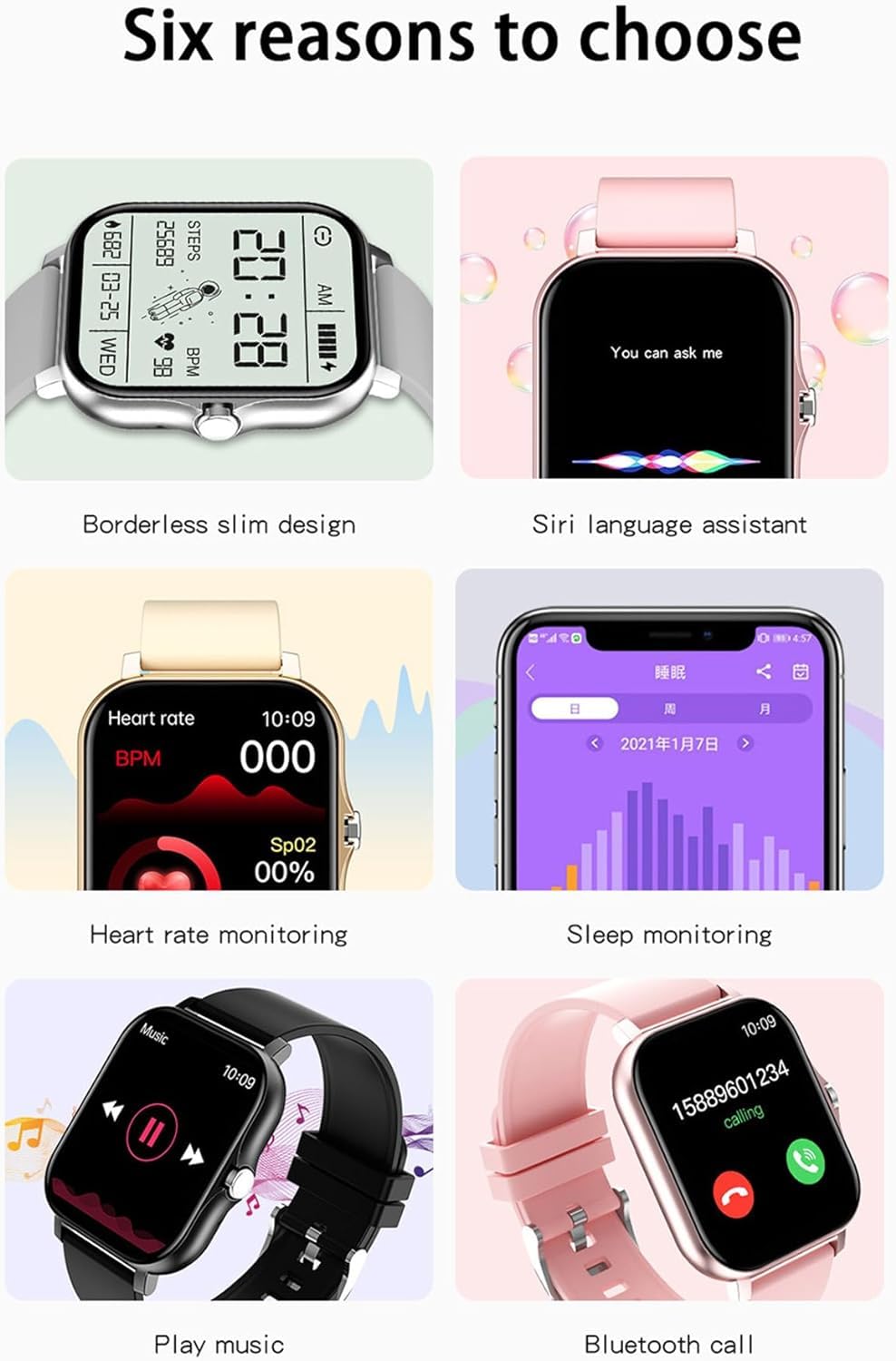 Inteligentny zegarek, w pełni dotykowy zegarek fitness z monitorem tętna i snu, tracker fitness z monitorem ciśnienia krwi i tlenu we krwi, wodoodporny smartwatch IP67 dla mężczyzn, kobiet d