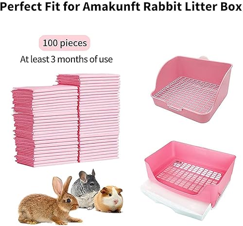 Miniatura 3 de Inodoro grande de rata pequeña para mascotas y 100 almohadillas para orina de conejo, almohadillas de entrenamiento para inodoro de mascotas de 18 x