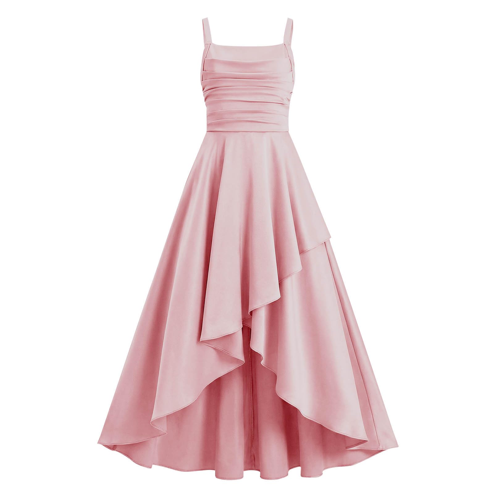 XINYUNZU Kleider Mädchen A-Linie Kleid Festlich Leichte Sommerkleid Lang Trägerkleid Abendkleider Festliches Mädchenkleider Ballkleid Freizeitkleid Kinder Cute Dress Girl Elegante Kinderkleider - 4