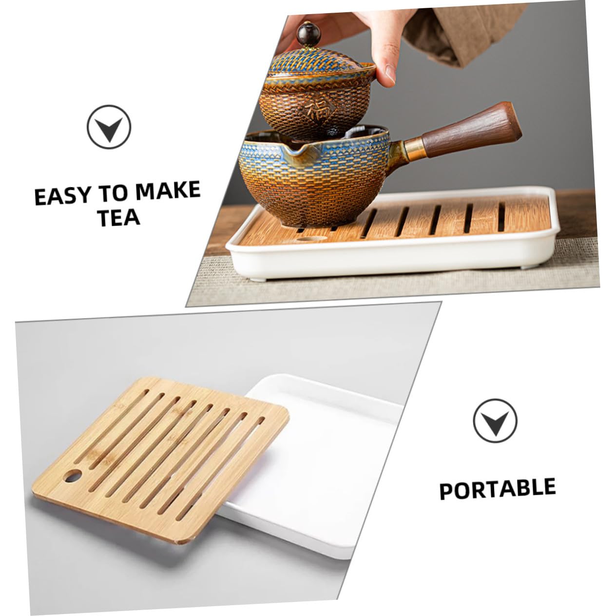 ULTECHNOVO Juego de Té y Tetera Automática Portátil Diseño Elegante de Cerámica Kit Práctico para Viaje, Adecuado para Hogar y Oficina para Aficionados al Té