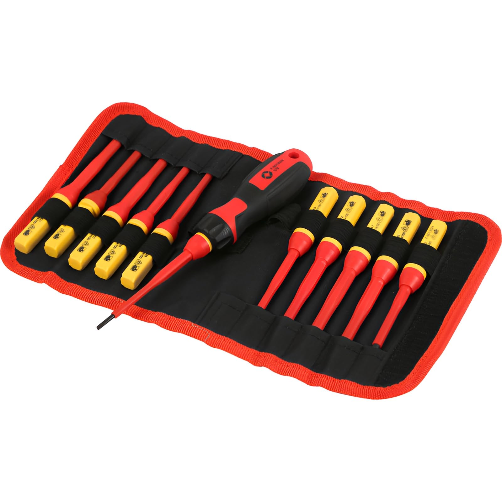 Shirenock Red Vde Interchangeable Blade Screwdriver Set, 11 In Pack