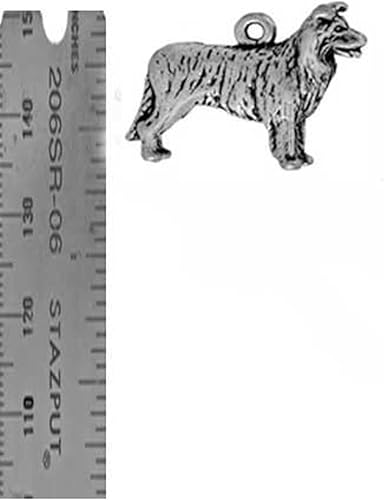 Charm Border Collie, plata de ley, joyería Collie, Plata esterlina, No es una piedra preciosa