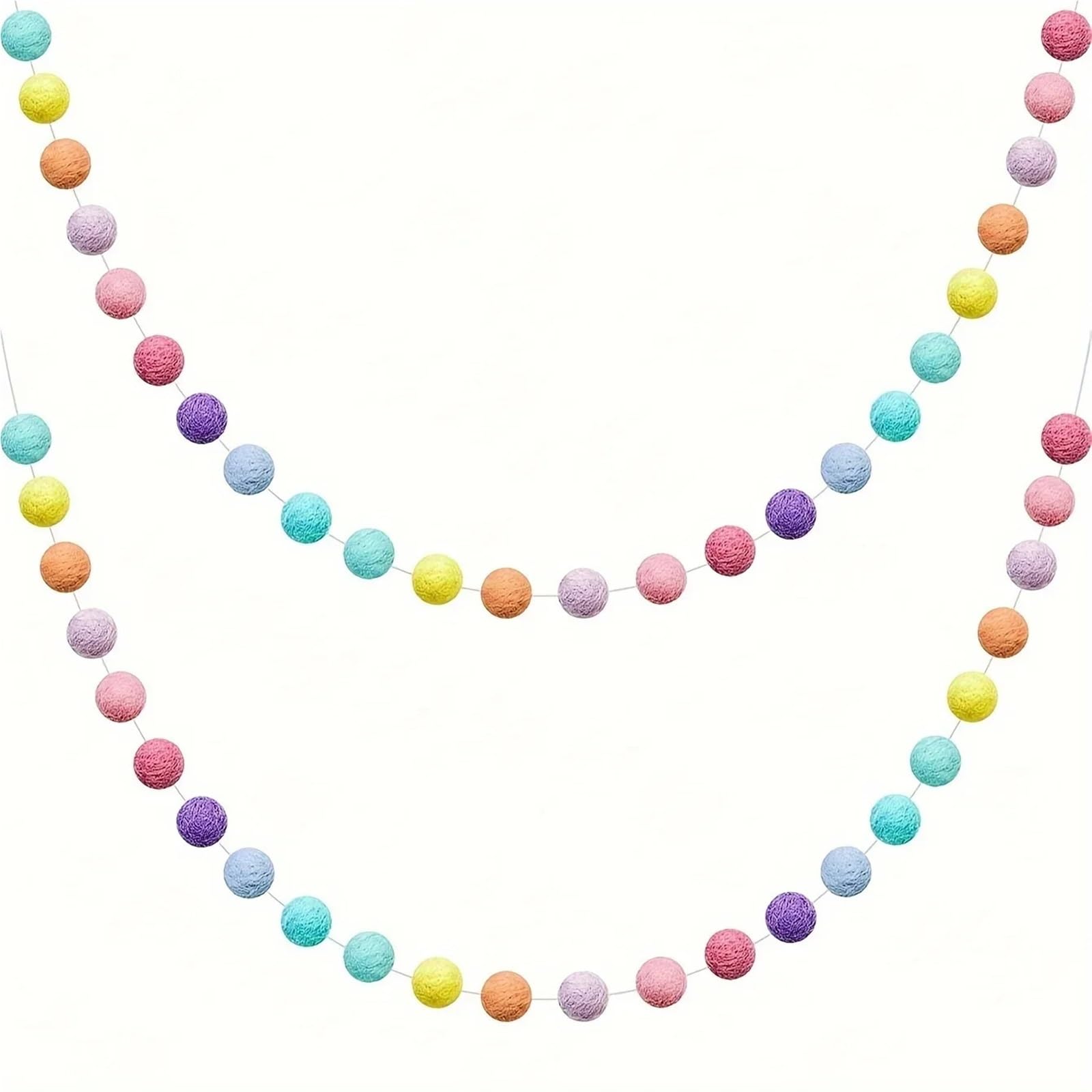 3 Stück 2 m bunte Pom-Pom-Hängeornamente Für Die Dekorationen | Filzkugel-Girlande for Zimmer, Heimdekoration, Basteln