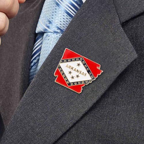 Image of State Shaped Map Lapel Metal Pin Enamel Brooch Keepsake Beautifully Designed for Backpack Hat