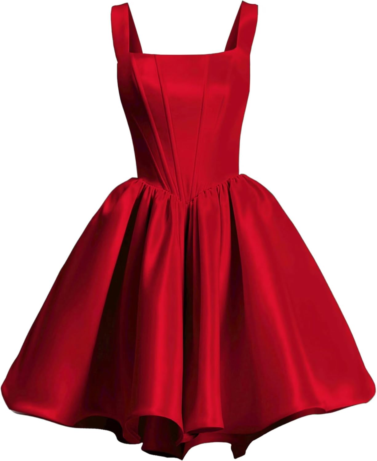 Yexinbridal Satin Homecoming Dresses for Teens 2025 Pockets Spaghetti Straps Square Neck A-line Short Prom Dresses